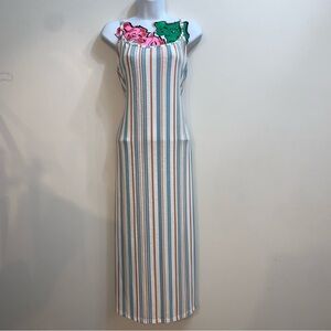 XL vertical striped Roxy sleeveless dress